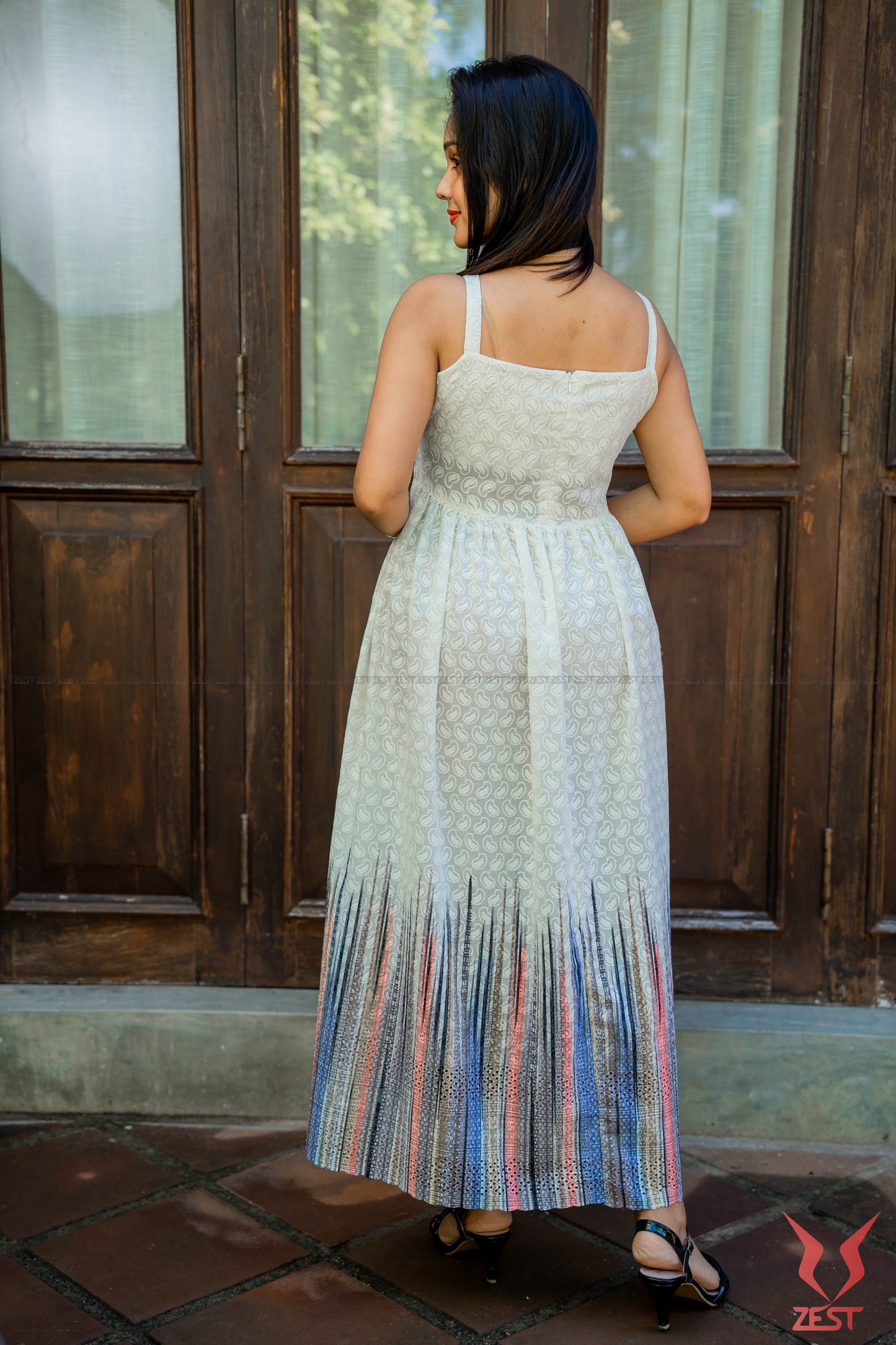 Sage Mist Pleated Maxi Dress