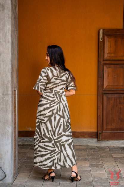 Olive Abstract Maxi Dress